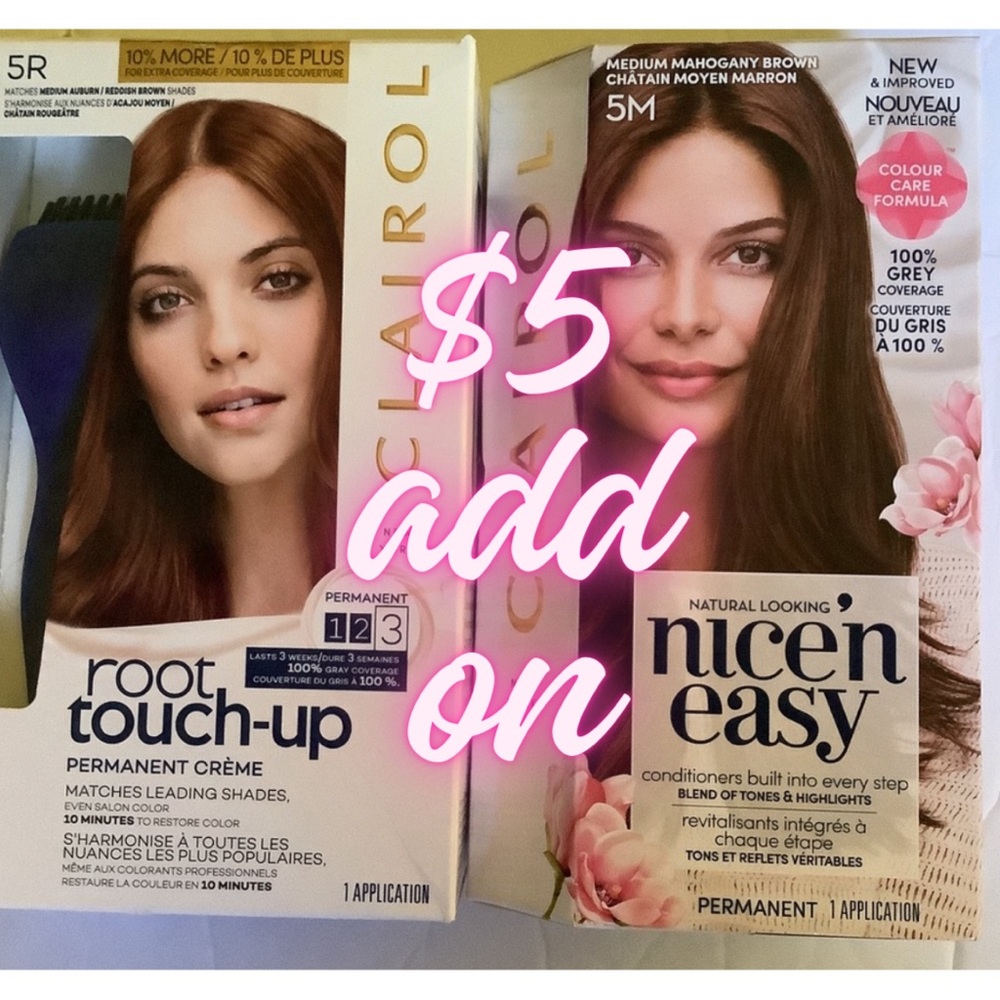 Clairol Nice’n easy hair color mahogany brown and root touch-up med auburn brown